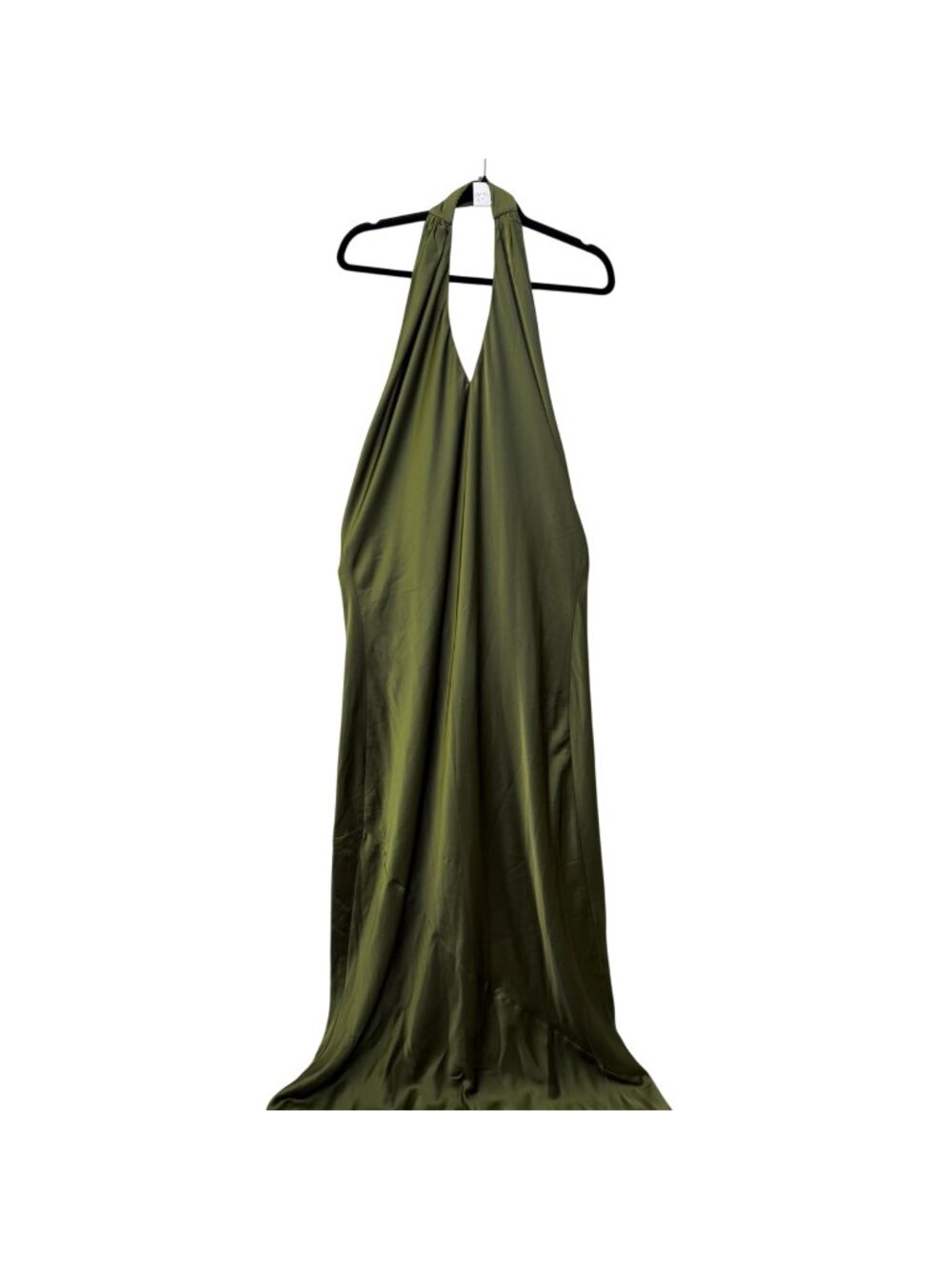 Show Me Your Mumu Jasmine Halter Maxi Dress Olive Green XXL Satin Bridesmaid USA